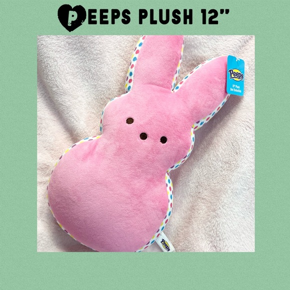 12” Pink Peeps Bunny Plush Easter Peep Plushie - Picture 1 of 6